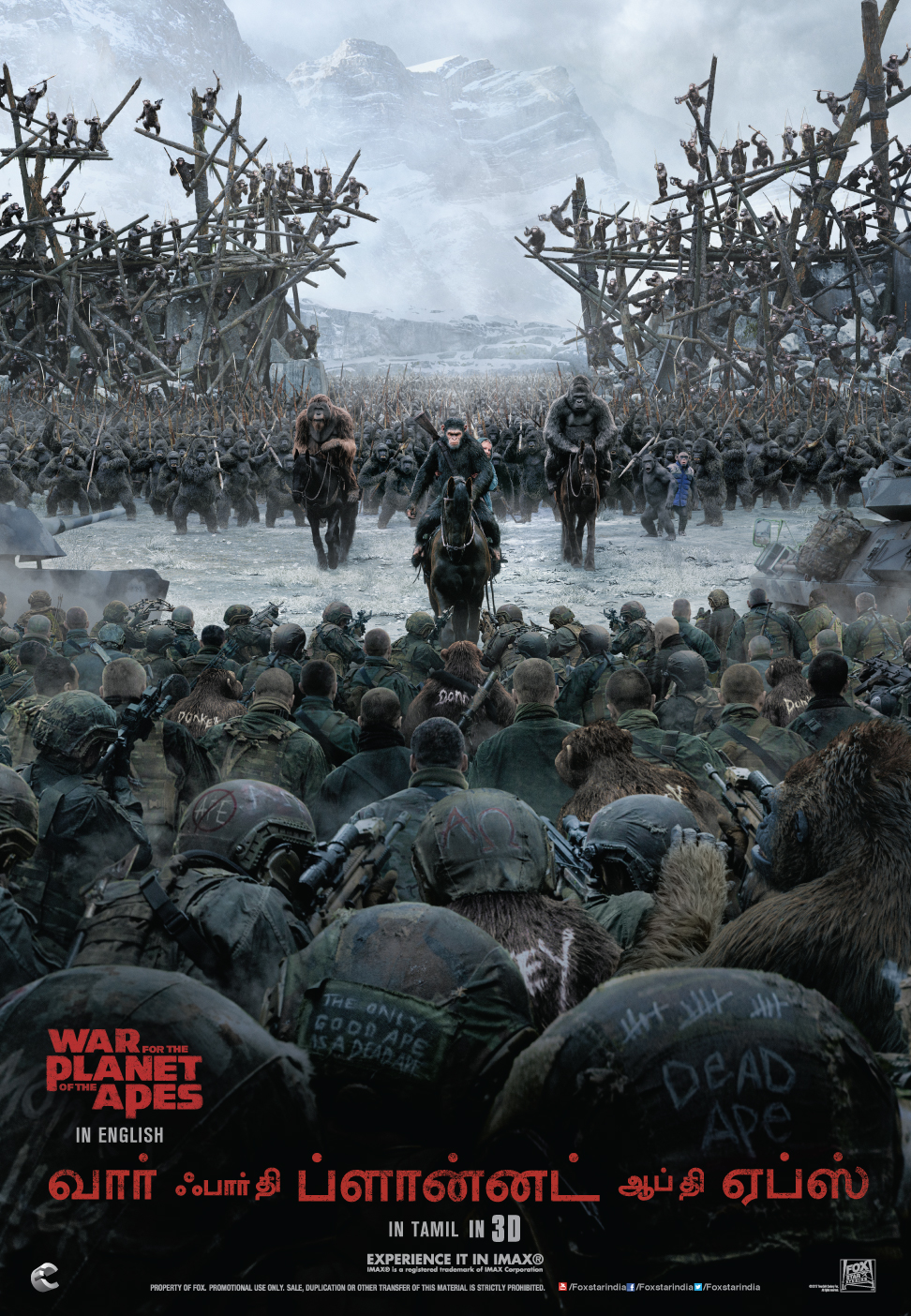 War For The Planet Of The Apes (Tamil Poster)